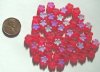 50 8mm 5 Petal Red AB Flowers